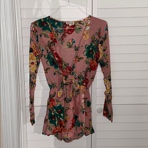 Pink Floral Romper